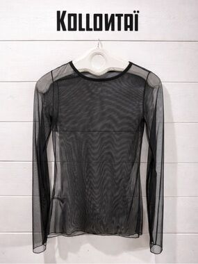 KOLLONTAÏ Sheer Mesh Long Sleeve Top – Size XS